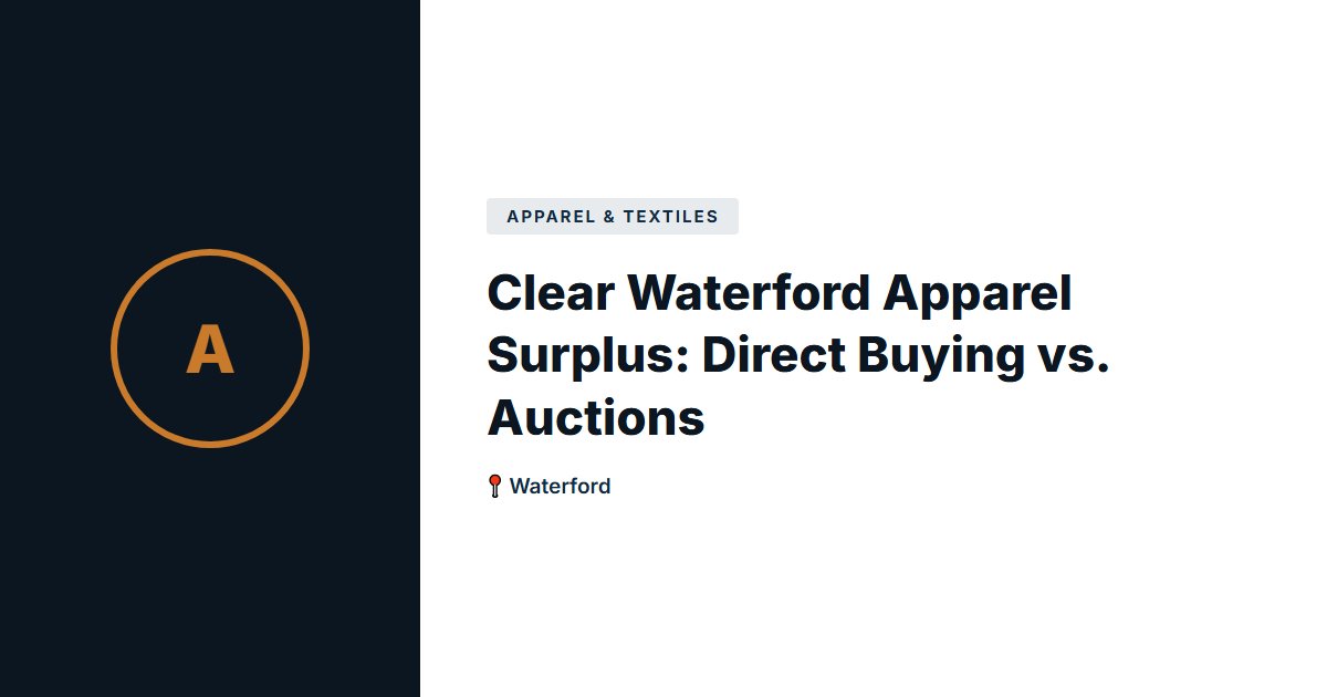 Apparel & Textiles surplus stock — Waterford